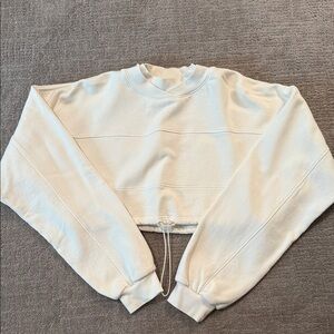 Joah Brown Off-White Cropped Sweatshirt